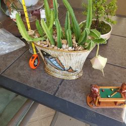 Ceramic Fish w/ Starfish with flower