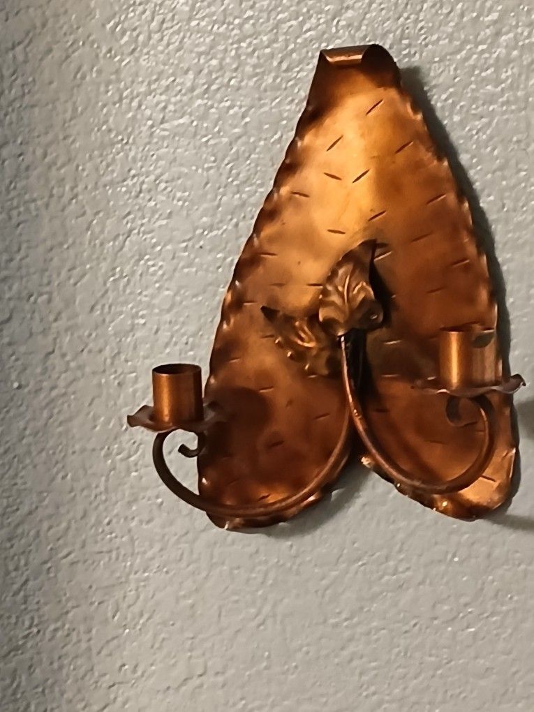 Antique Arts & Craft Copper Wall Sconce