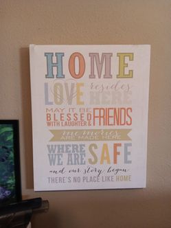 Home Quote Canvas Wall Art Sign
