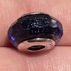Blue Galaxy silver Charm S925