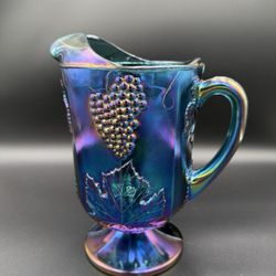 Vintage Carnival Glass Grape Harvest Pitcher 