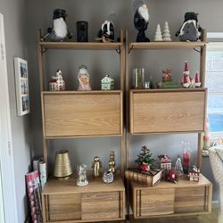 4 District Eight Solid Oak Wall Mount Shelving Units