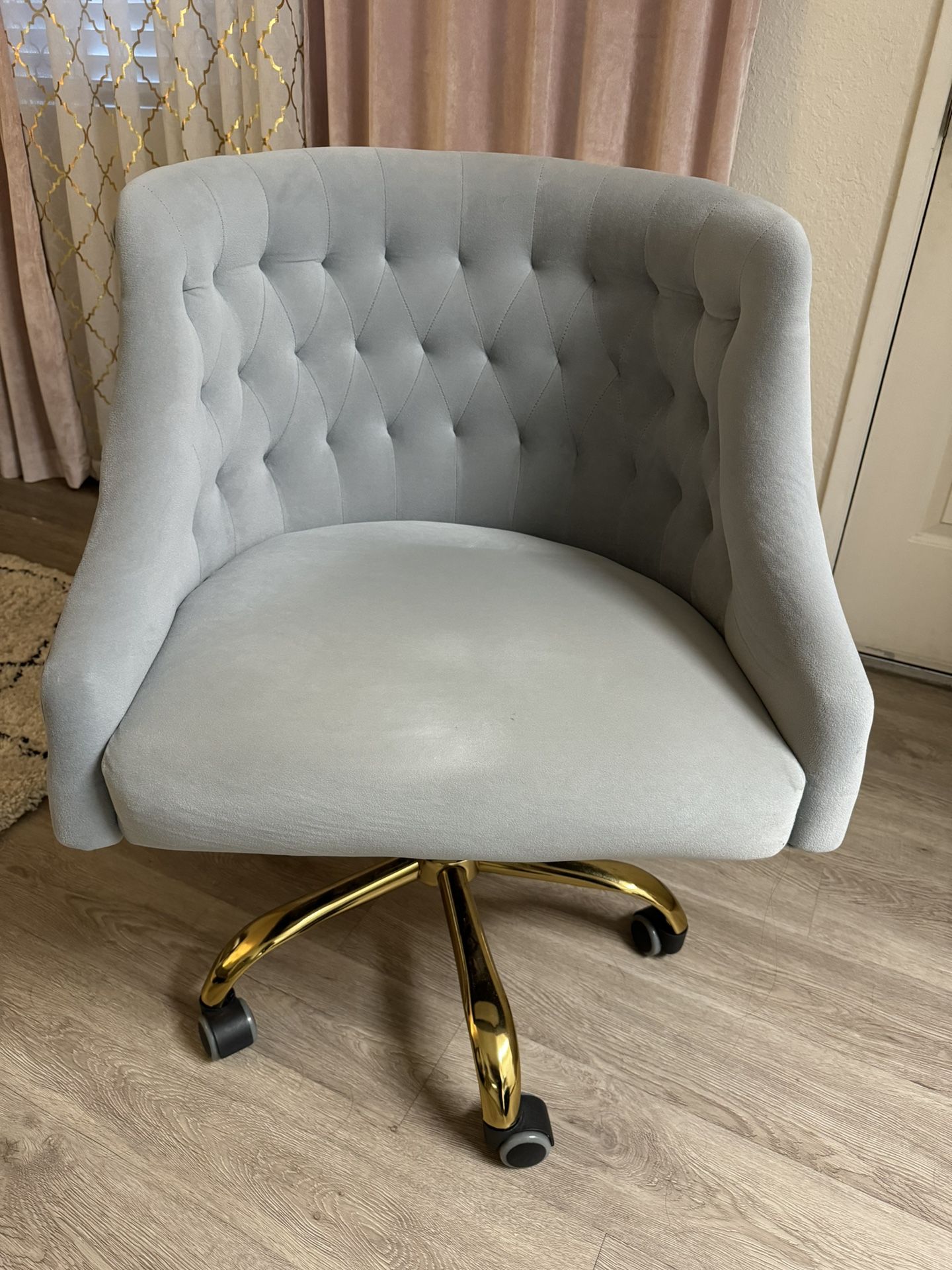 Gray Velvet Desk Chair