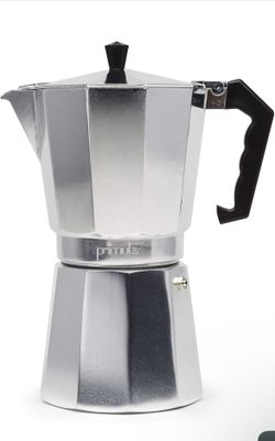 Primula Classic Stovetop Espresso and Coffee Maker, Moka Pot for Italian and Cuban Café Brewing, Greca Coffee Maker, Cafeteras, 12 Espresso Cups, Silv