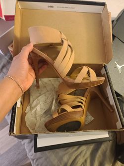 Nude Ankle Strap Heels