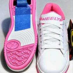 BIG KID'S SIZES 4Y & 6Y: WHITE LEATHER HEELYS SNEAKERS!!