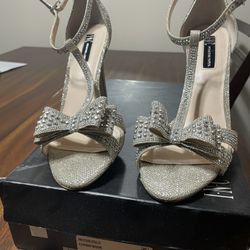 Sparkling silver  INC heels 