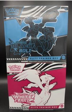 LOT OF (2) POKEMON BLACK BOLT & WHITE FLARE ELITE TRAINER BOX ETB SEALED