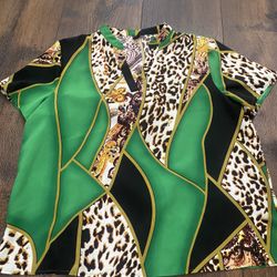 Women’s Black And Green Shirt Size XL By SHEIN #12
