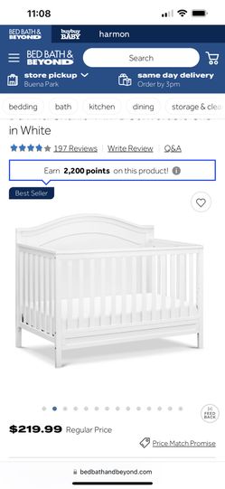 Serta Wooden Crib In White