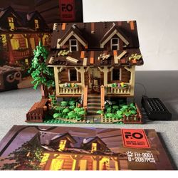 Fun Whole Wood Cabin Retro House FH9001 Complete LEGO Compatible LED Bricks