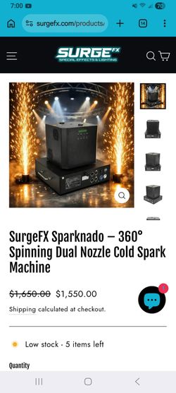 Surge fx cold spark machine