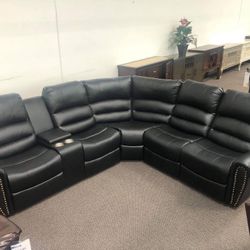 New Black Recliner Power Sectional Couch / Free Delivery 