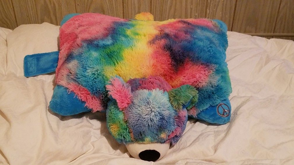 Tie Dye Teddy Bear Plush Pillow Stuffed Animal Toy Large 21" Pillow Pets