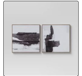 Black and White Abstract Wall Art Set of 2