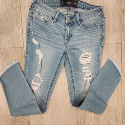 Women's HOLLISTER Skinny Jeans Ripped Sz 1
