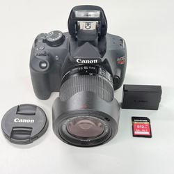 Canon EOS Rebel T5 Digital Camera w/ 18-55mm Lens Battery & SD Card Tested Works