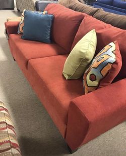 Brand New Red Couch w/pillows Awesome couch and loveseat deals this week!