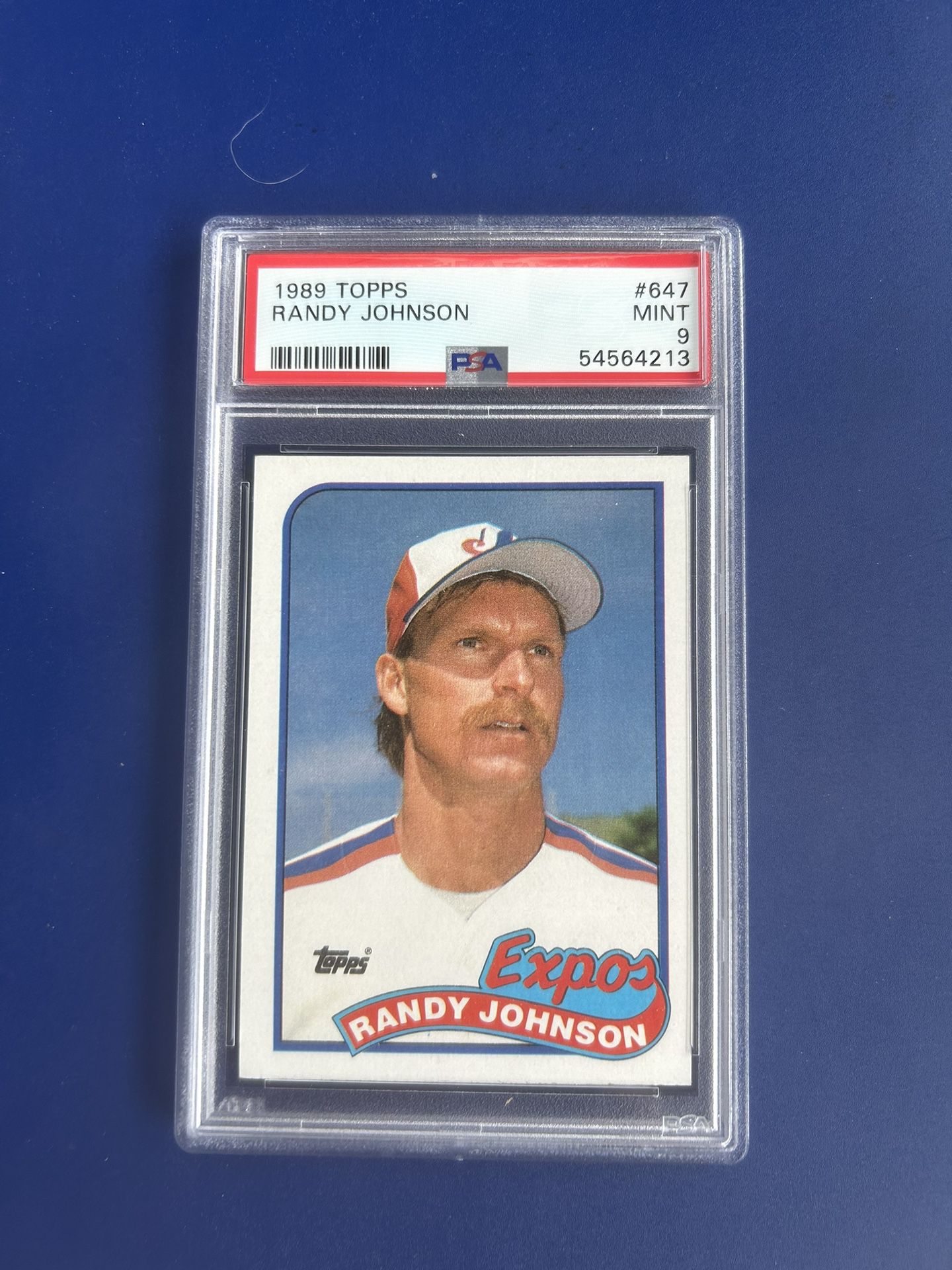 1989 Topps Randy Johnson Rookie Baseball Card Graded PSA 9