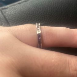 sterling silver ring with purple stones