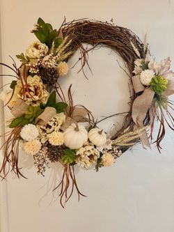 New Soft White Fall Wreath