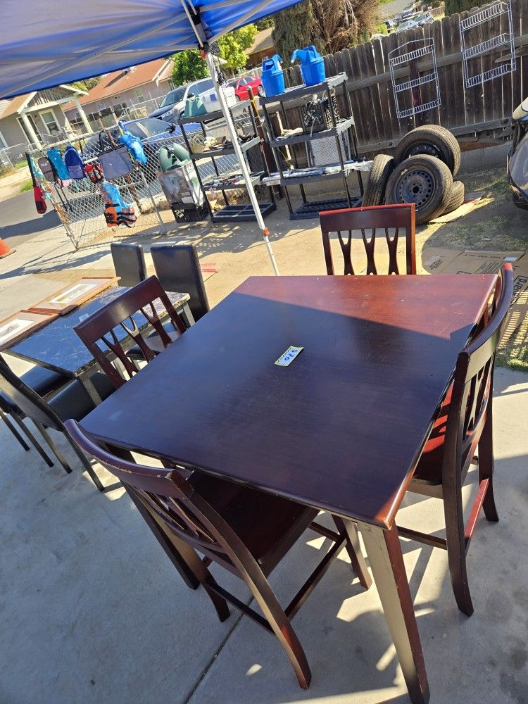 Tall Kitchen Table & 4 Chairs