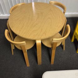 Kids Table Set With Chairs, H 21” L 27”, Pick Up Only