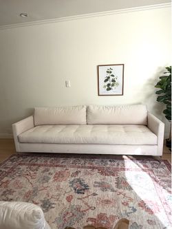 Modern Extra Long Cream Sofa / Couch - 96”