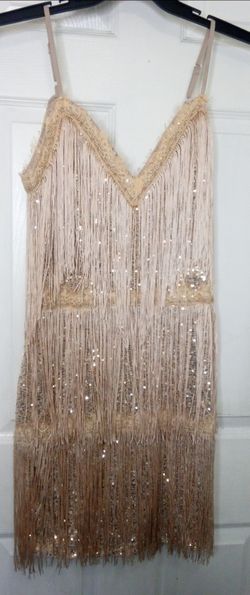 flapper fringe tassel mini dress Gatsby cocktail party