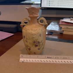 Hungarian Or Chech Violet Hand Painted Vase