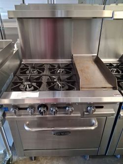 Serv-Ware Commercial 4-Burner Gas Range with Griddle