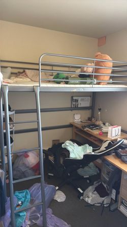 Loft bed and table set