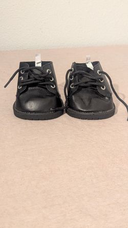 Build-A-Bear Workshop Black Lace-Up Shoes Pair Bear Accessory Plastic 20666