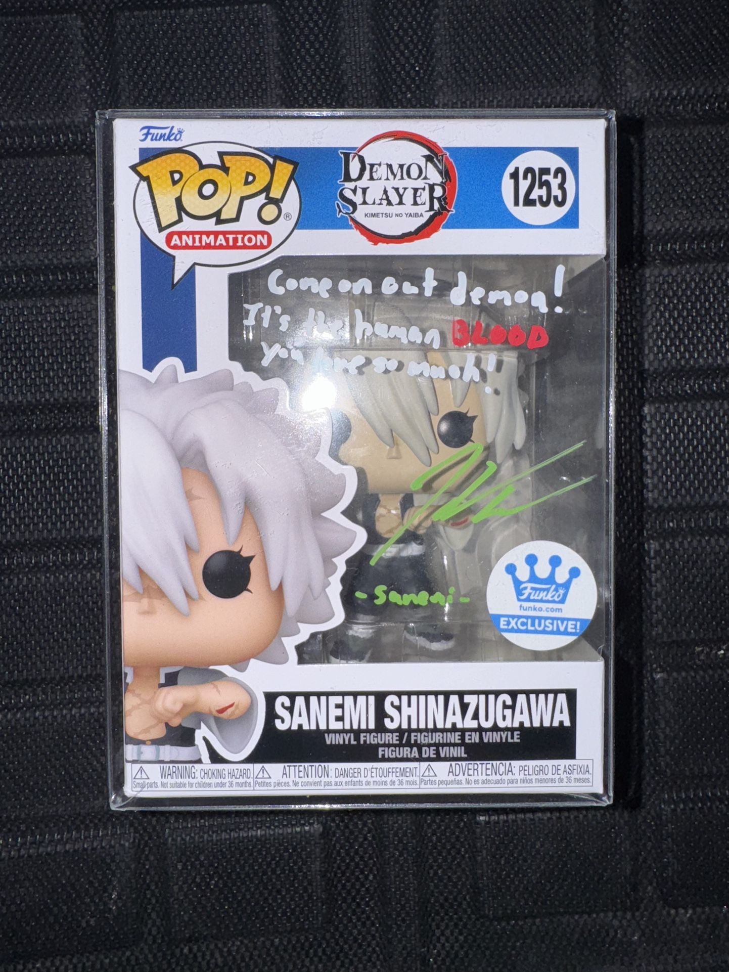 Sanemi Shinazugawa Funko Pop #1253 Demon Slayer COA Signed Autograph MINT QUOTED