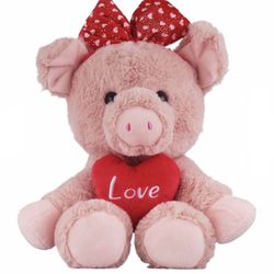 Adorable! Furry 💗🐷🎀BLUSH PINK “LOVE” PIG or PINK TEDDY BEAR🎀🧸💗15-in Plush   
