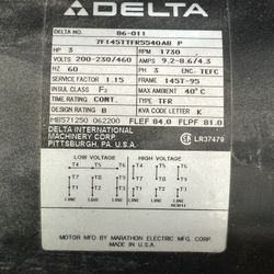 Delta 3 hp 3 phase motor