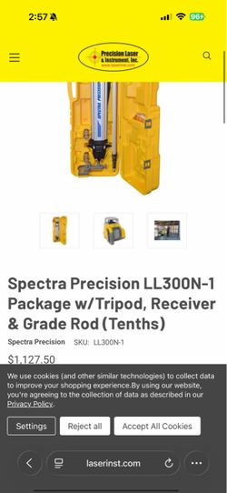 Spectra Precision LL300N-1 Package w/Tripod, Receiver & Grade Rod (Tenths)