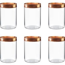 Brand new $20
Coral Pastello rose gold airtight 16oz 500ml mason jar 6pcs set, airtight no leak, stainless steel food grade, perfect for overnight oat