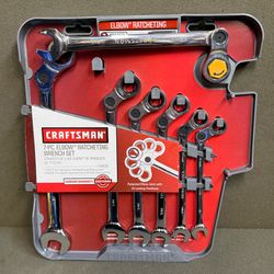 (New) Craftsman 7pc Metric or SAE Elbow Ratcheting Wrench Set, Part# 14636 or 14635