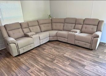 OVERSIZED UPHOLSTERED FABRIC RECLINER SECTIONAL $1399