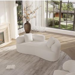 Olodumare Curved Loveseat Sofa with High - Density Foam Cushion NEW OUT BOX