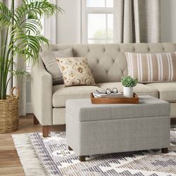 Essex Double Storage Bench Linen - Threshold