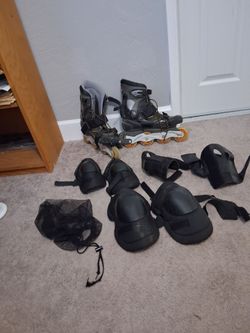 Inline Rollerblades with Protective Gear Set
