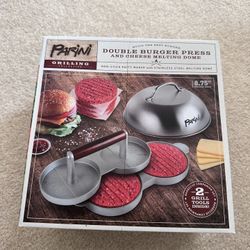 Double Burger Press and Cheese Melting Dome (New In Box)