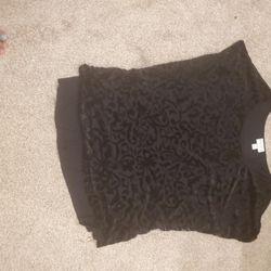 Pretty Velvet Embellished Black Top