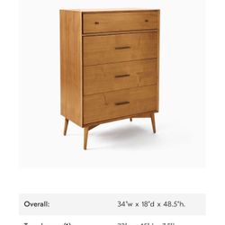 West elm Mid century modern 4 drawer dresser