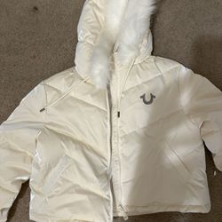 True Religion White Puffer Jacket
