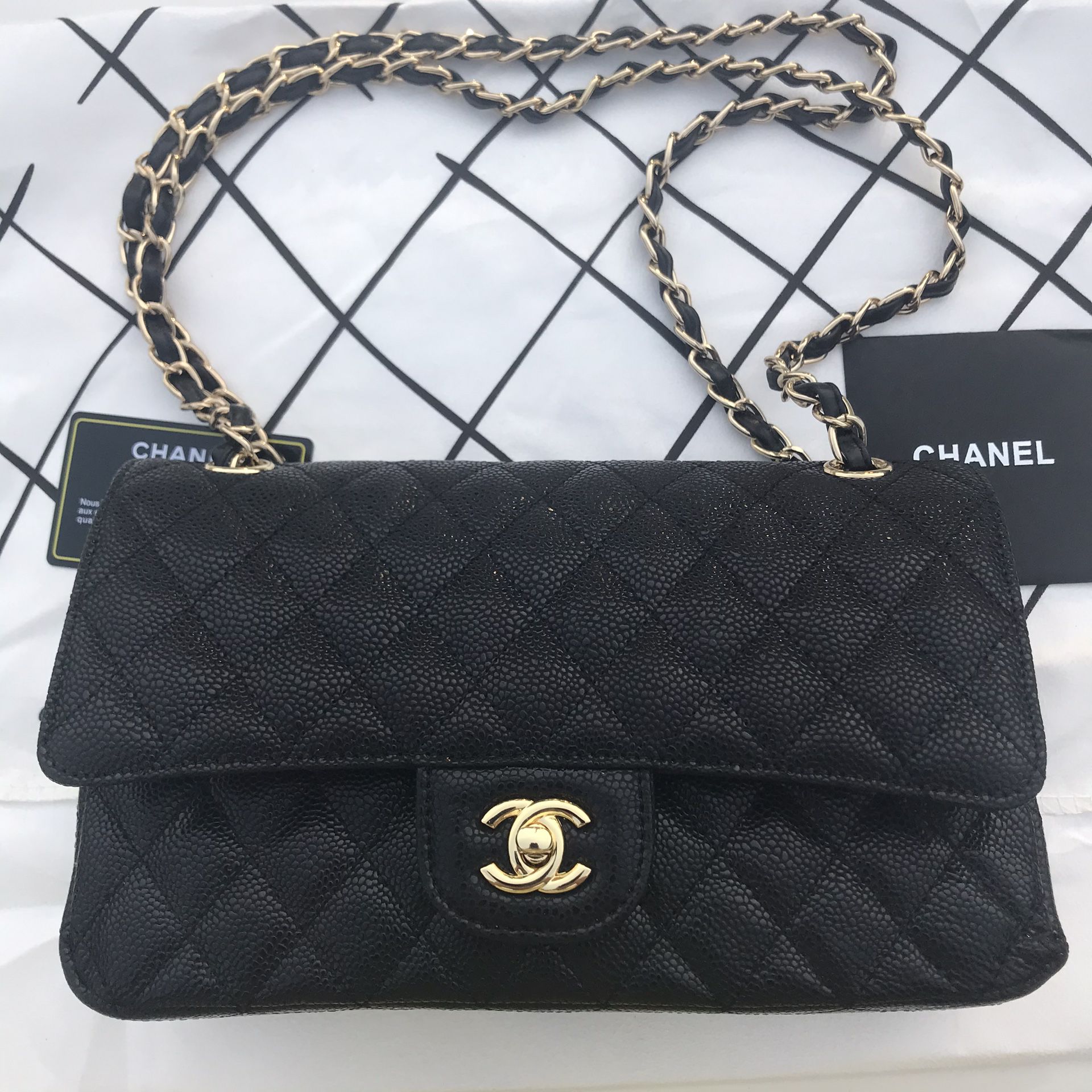 Black Chanel quilted bag