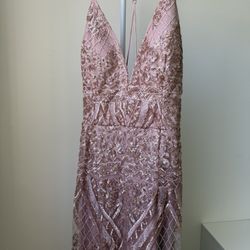 Beautiful Pink Gold Dress - LIKE NEW - Size M