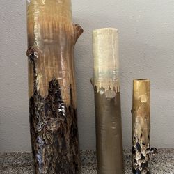 Three Ceramic Planters Display Stands